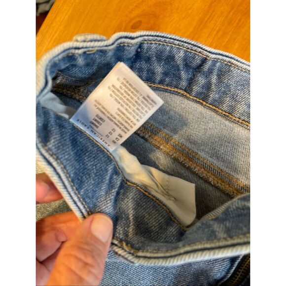 American Eagle Super Stretch Blue Jeans Distressed Denim Straight Size 12 Short - Picture 7 of 7